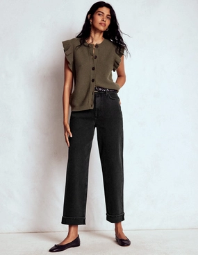 Chilly Day Comfort Mid Rise Stretch Jeans-Washed Black