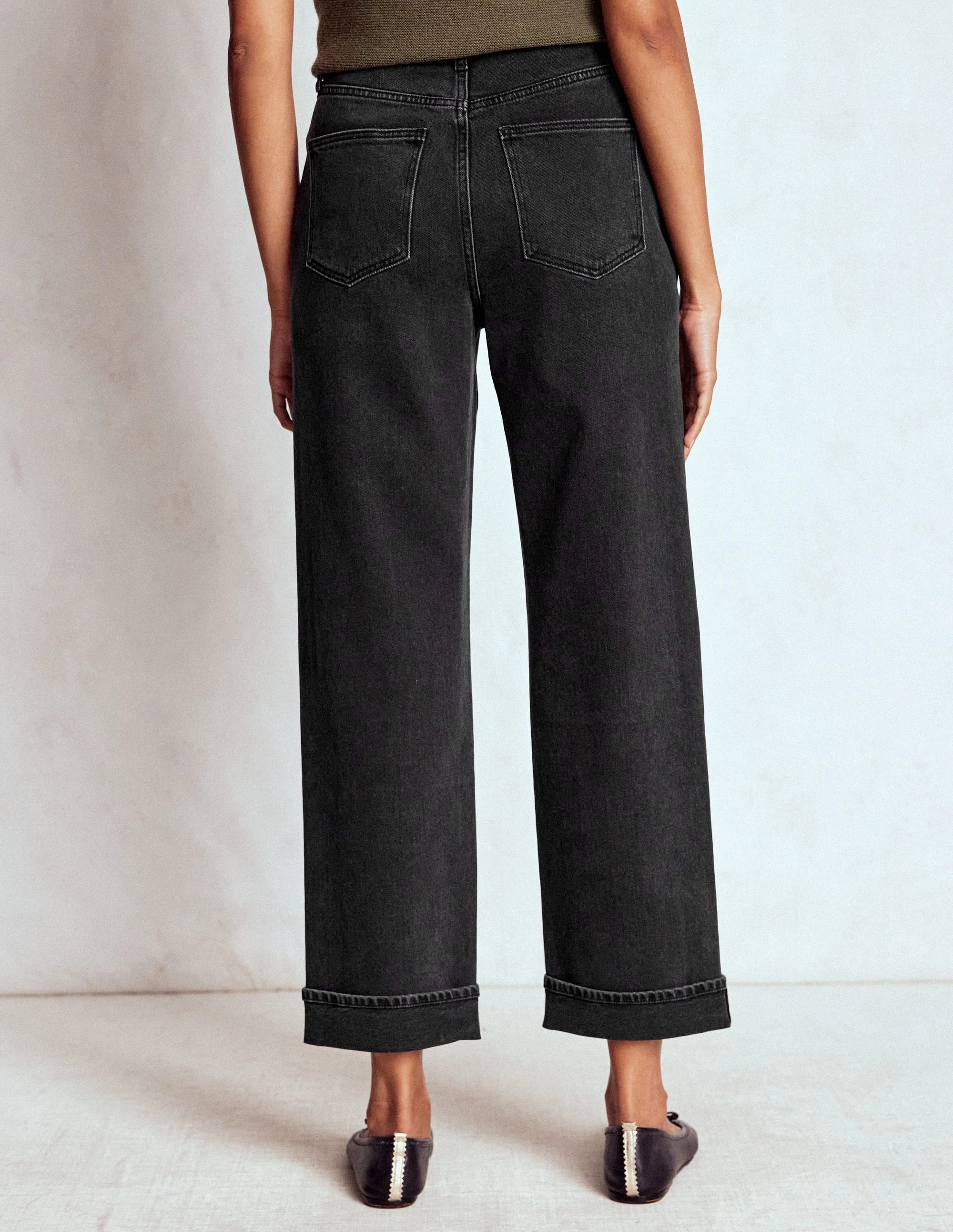 Mid Rise Stretch Jeans-Washed Black UltraSoftLining Stretch waistband