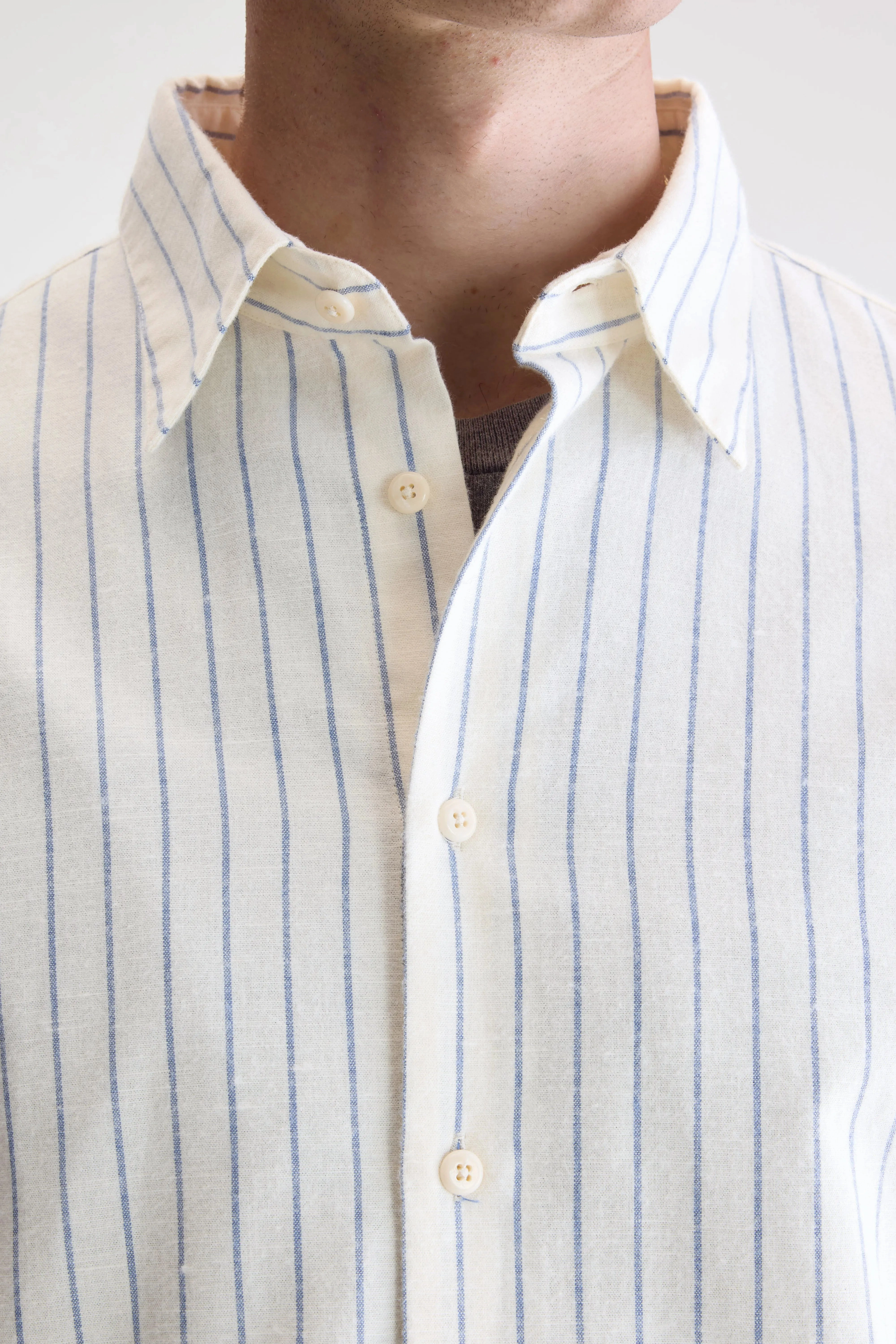 Double Needle Hemming Franklin regular shirt (252 / M / STRIPE F)