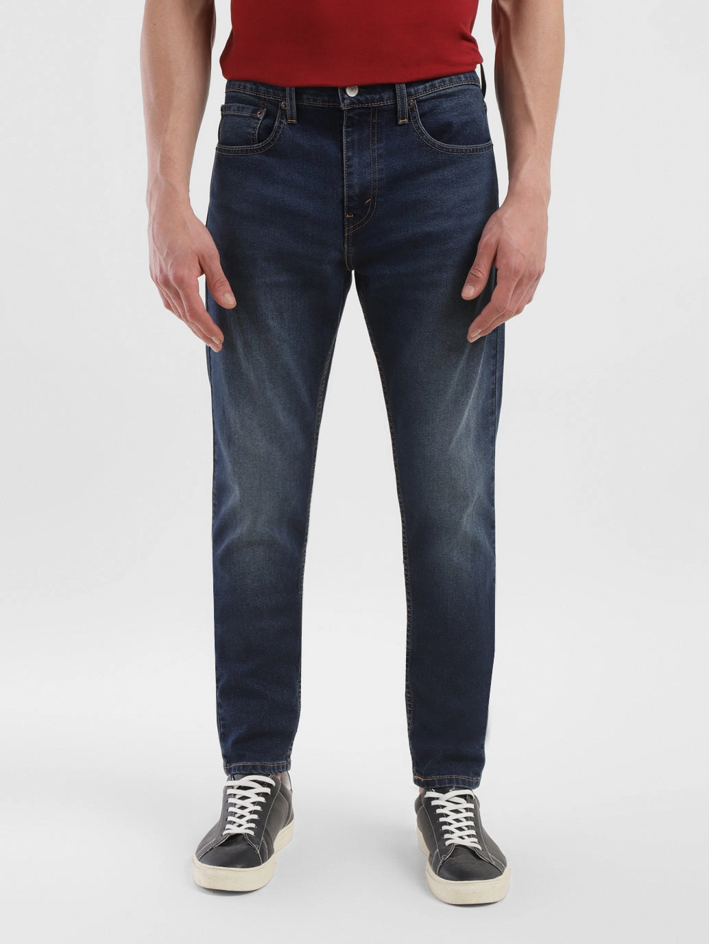 Men's 512 Navy Blue Slim Tapered Fit Mid Rise Jeans Smart Casual Athlete Fit