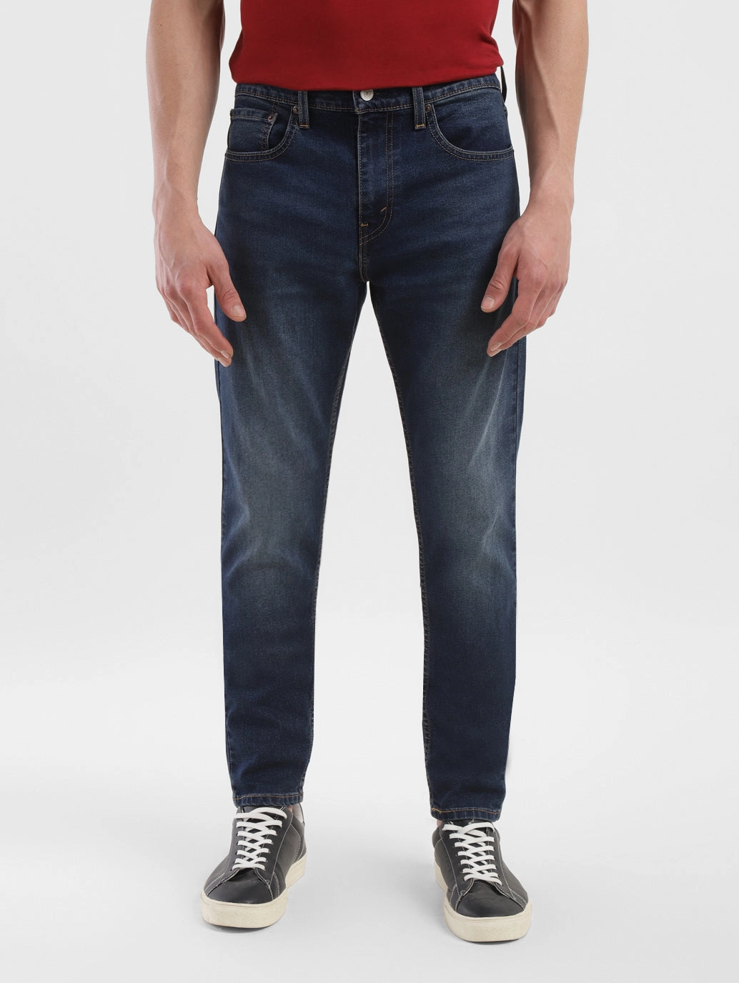 Men's 512 Navy Blue Slim Tapered Fit Mid Rise Jeans Unisex Wear Artist Vibe