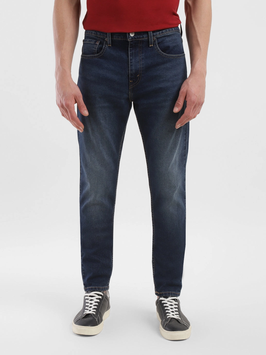 Men's 512 Navy Blue Slim Tapered Fit Mid Rise Jeans Premium Cotton Blend