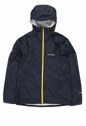 Montbell Men's Rain Hiker Jacket - Graphite Eco Friendly Material Ultra Compact Packing Design