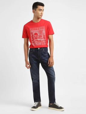 Streetwear Fan Night Out Men's 512 Dark Blue Slim Tapered Fit Mid Rise Jeans