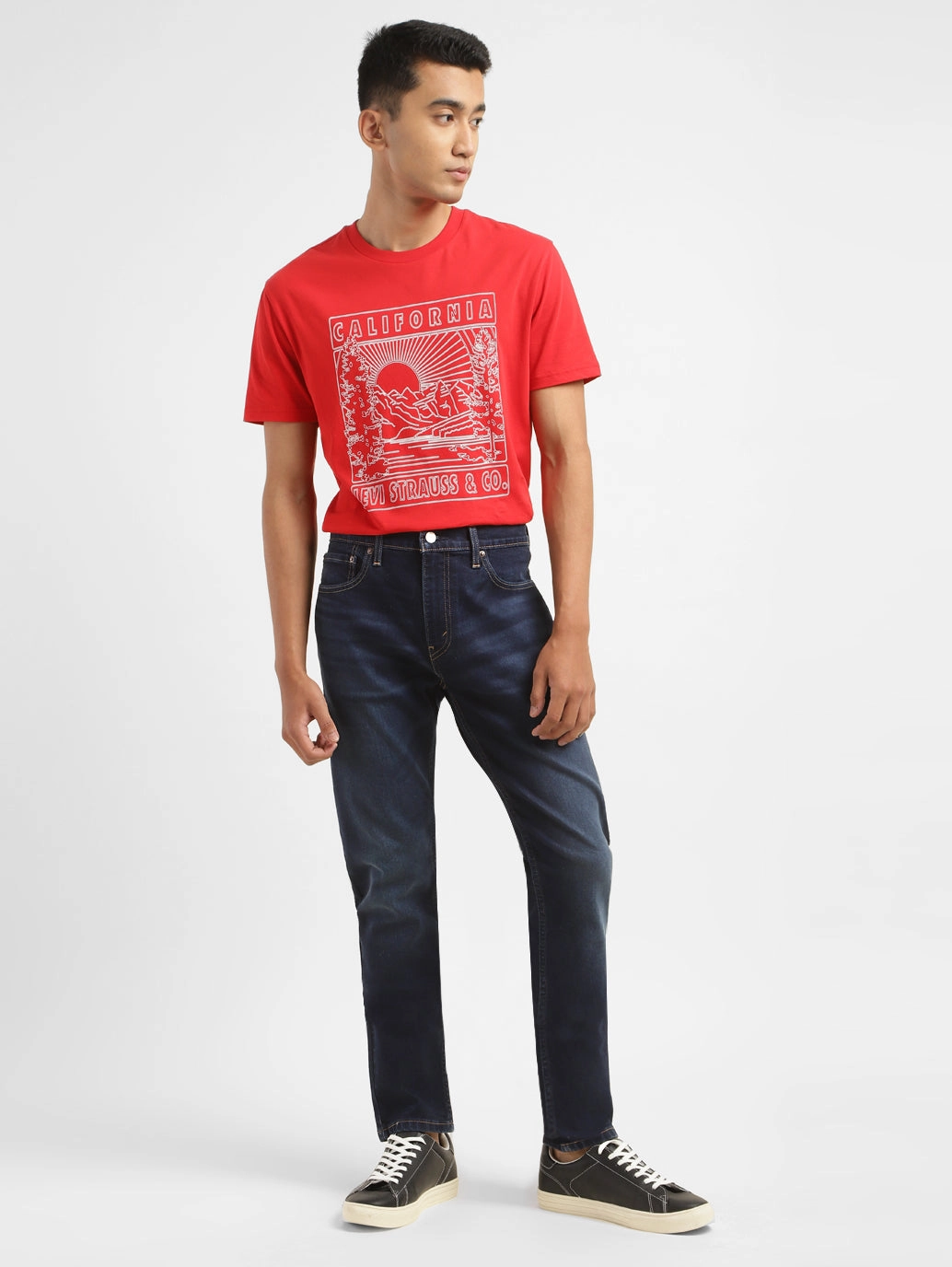 Men's 512 Dark Blue Slim Tapered Fit Mid Rise Jeans Utility Look