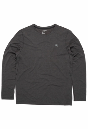 Comfy Flex Arc'teryx Men's Cormac Long Sleeved Crew - Black Heather
