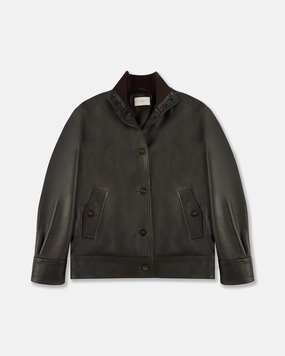 Comfortable lining Lambskin nappa leather regular fit bomber jacket