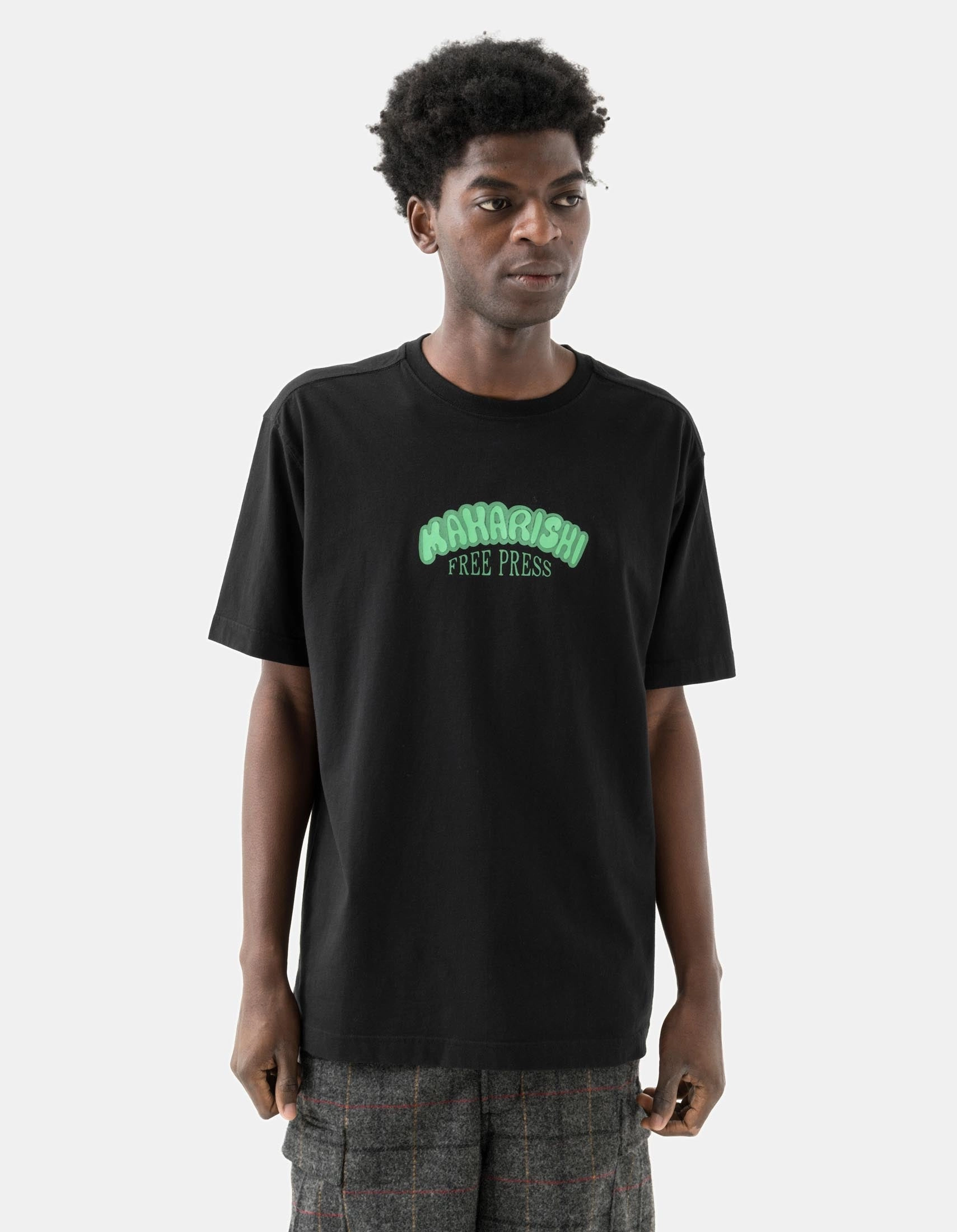 2204 Grunt Free Press S/S T-Shirt Black NoRoll Hem Technology CompressionFit