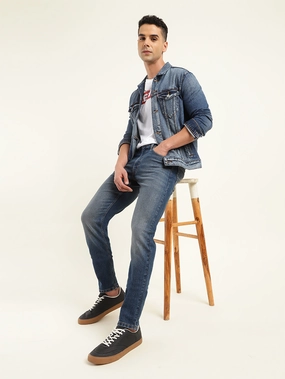 Durable Athlete Fit Travel Outfit Men's 512 Blue Slim Tapered Fit Mid Rise Jeans