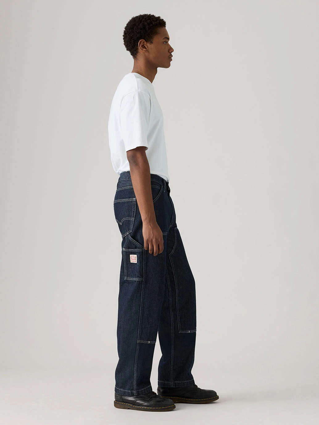 Minimalist Eco Friendly Men's 568 Dark Indigo Loose Fit Mid Rise Jeans