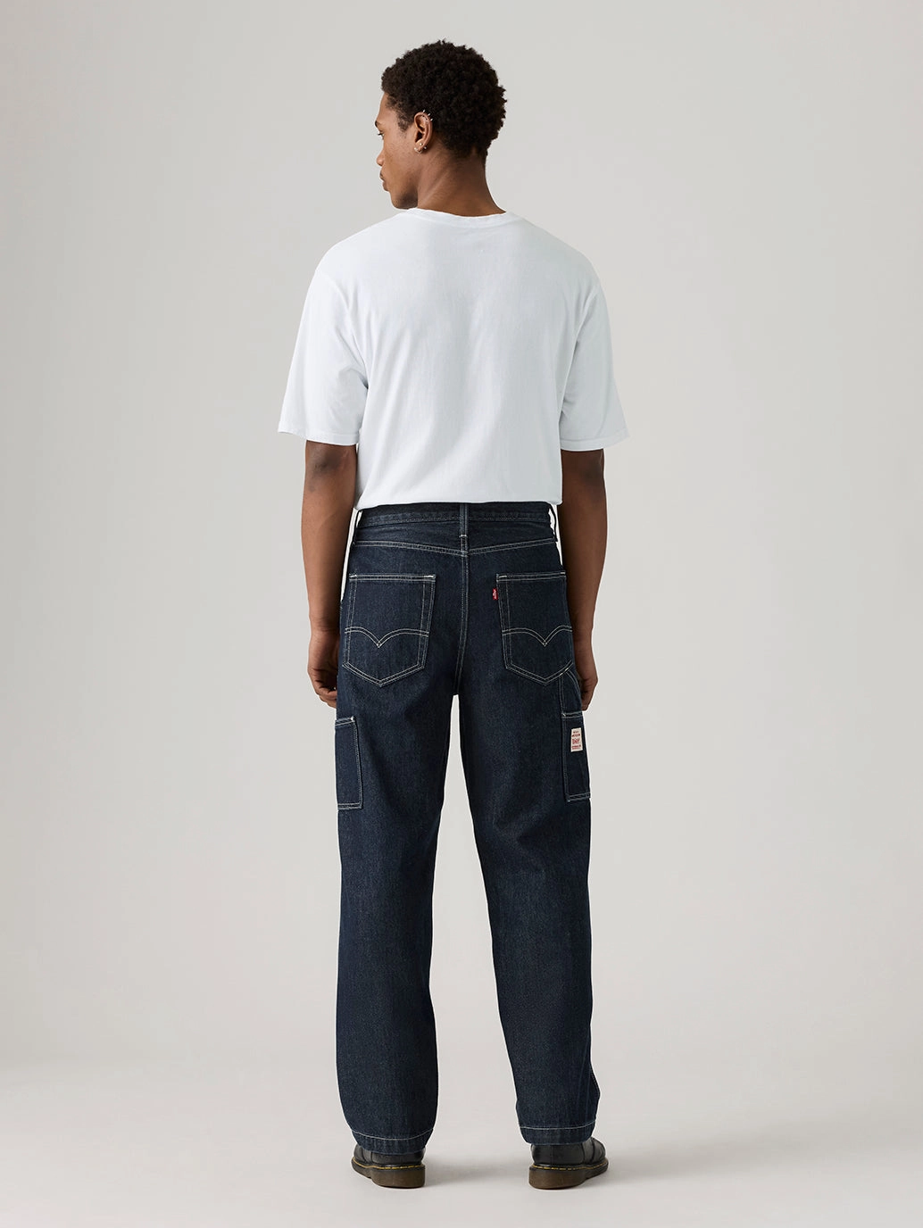 Men's 568 Dark Indigo Loose Fit Mid Rise Jeans Sophisticated Look Shopping Day High Quality Weekend Style