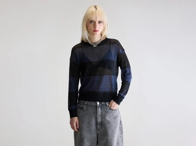 Senia relaxed t-shirt (252 / W / STRIPE B) LowProfile Zipper Oversized Collar