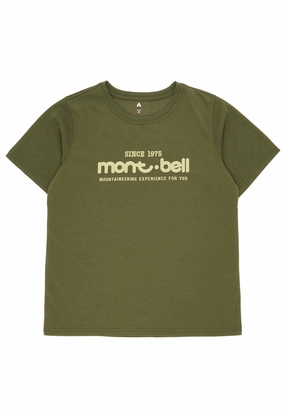 Versatile Style Trend Montbell 50th Anniversary Women's Wickron Classic Montbell Logo Short Sleeve T-Shirt - Khaki
