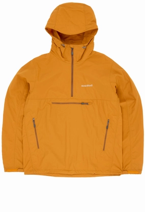 Soft Touch Lining Low Profile Logoing Montbell Men's O.D. Anorak - Orange