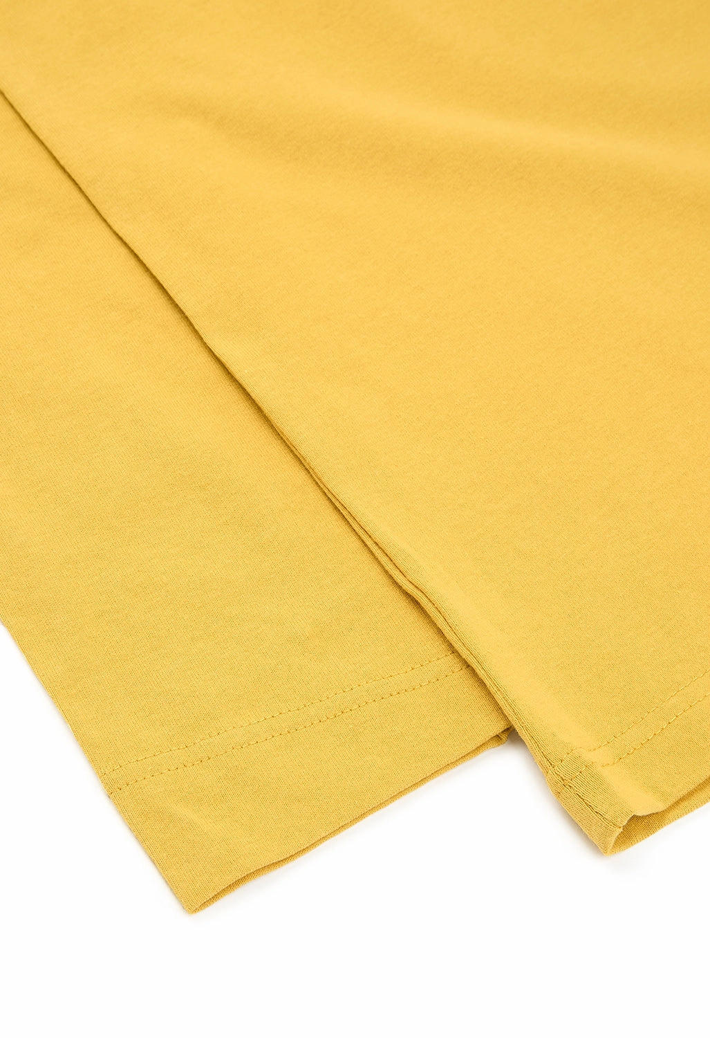 Montbell Men's Pear Skin Cotton Long Sleeve T-Shirt - Yellow Ribbed collar Daily Comfort