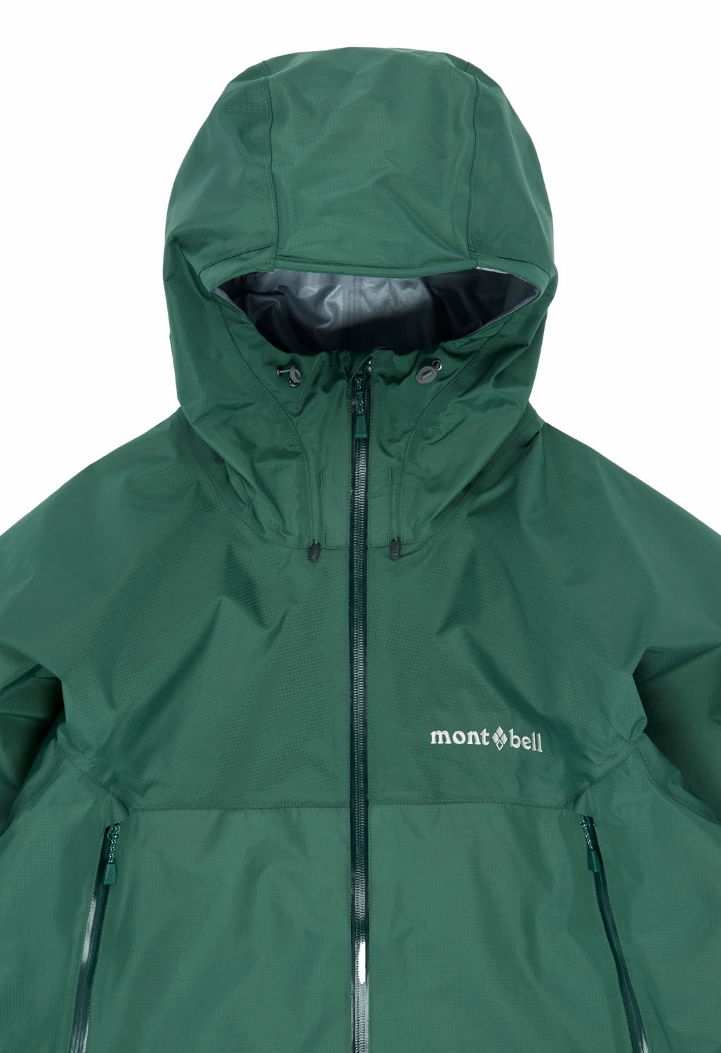Durable Outer Layer Convertible Collar Montbell Men's Rain Trekker 2.0 Jacket - Dark Green