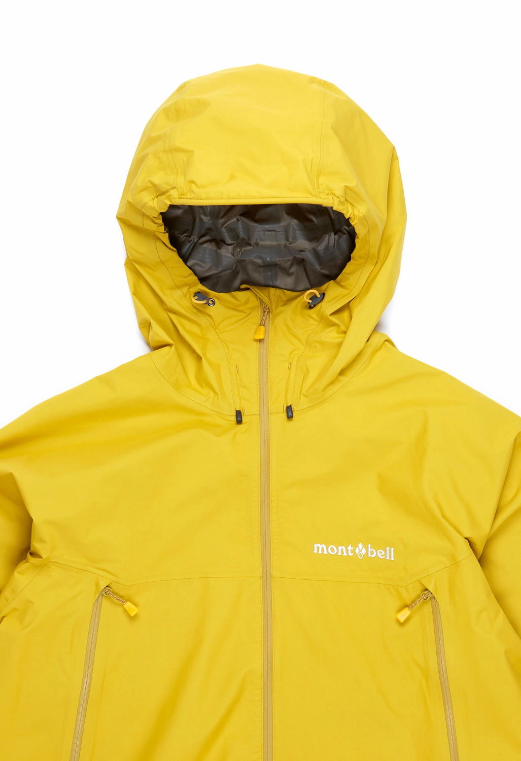 Montbell Men's Rain Trekker Jacket - Mustard Comfort Stretch Fabric
