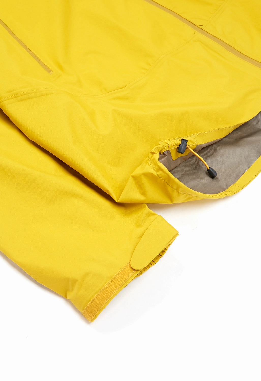 Montbell Men's Rain Trekker Jacket - Mustard color block Quick Release Buckle Mechanism