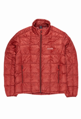 Montbell Men's Superior Down Jacket - Red Wind Blocking Fabric