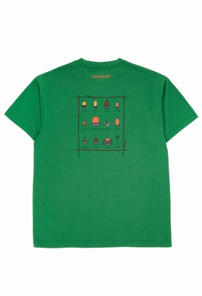 Quality Layer Comfort Flex Montbell Men's Wickron Acorns T-Shirt - Green