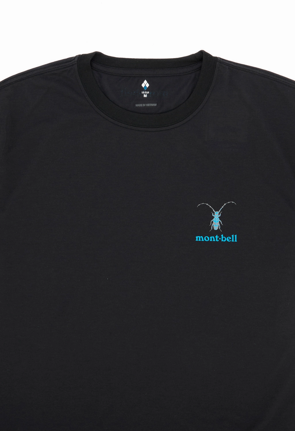 Comfy Comfort Stretch performance Montbell Men's Wickron Beetles T-Shirt - Black