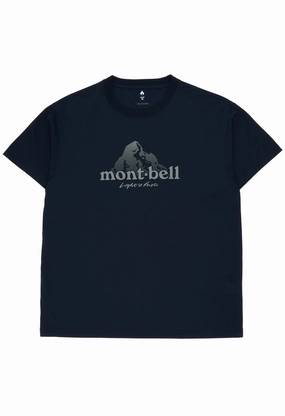 Montbell Men's Wickron Dot Logo T-Shirt - Navy Job Interview Elastic Fit