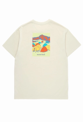 Lightweight Wear Comfortable and Chic Montbell Men's Wickron Mountain Camping T-Shirt - Ivory