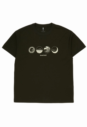 Affordable accessibility Relax Trend Montbell Men's Wickron Mountain Scenes T-Shirt - Dark Green