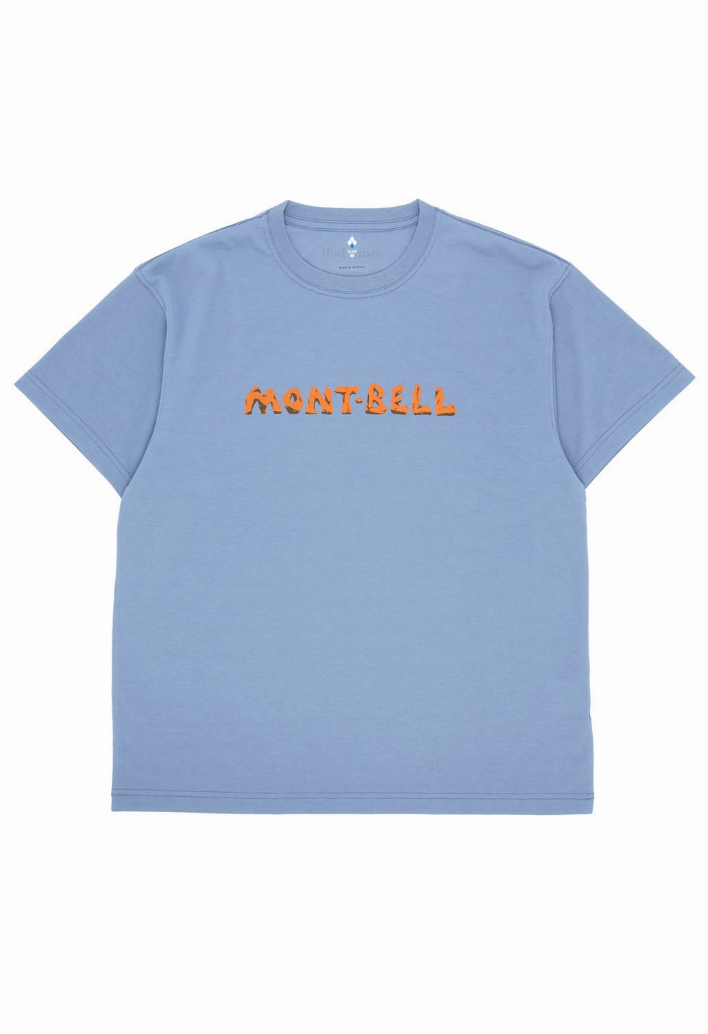 Comfy Stretch Fit Montbell Men's Wickron Rock Logo T-Shirt - Blue