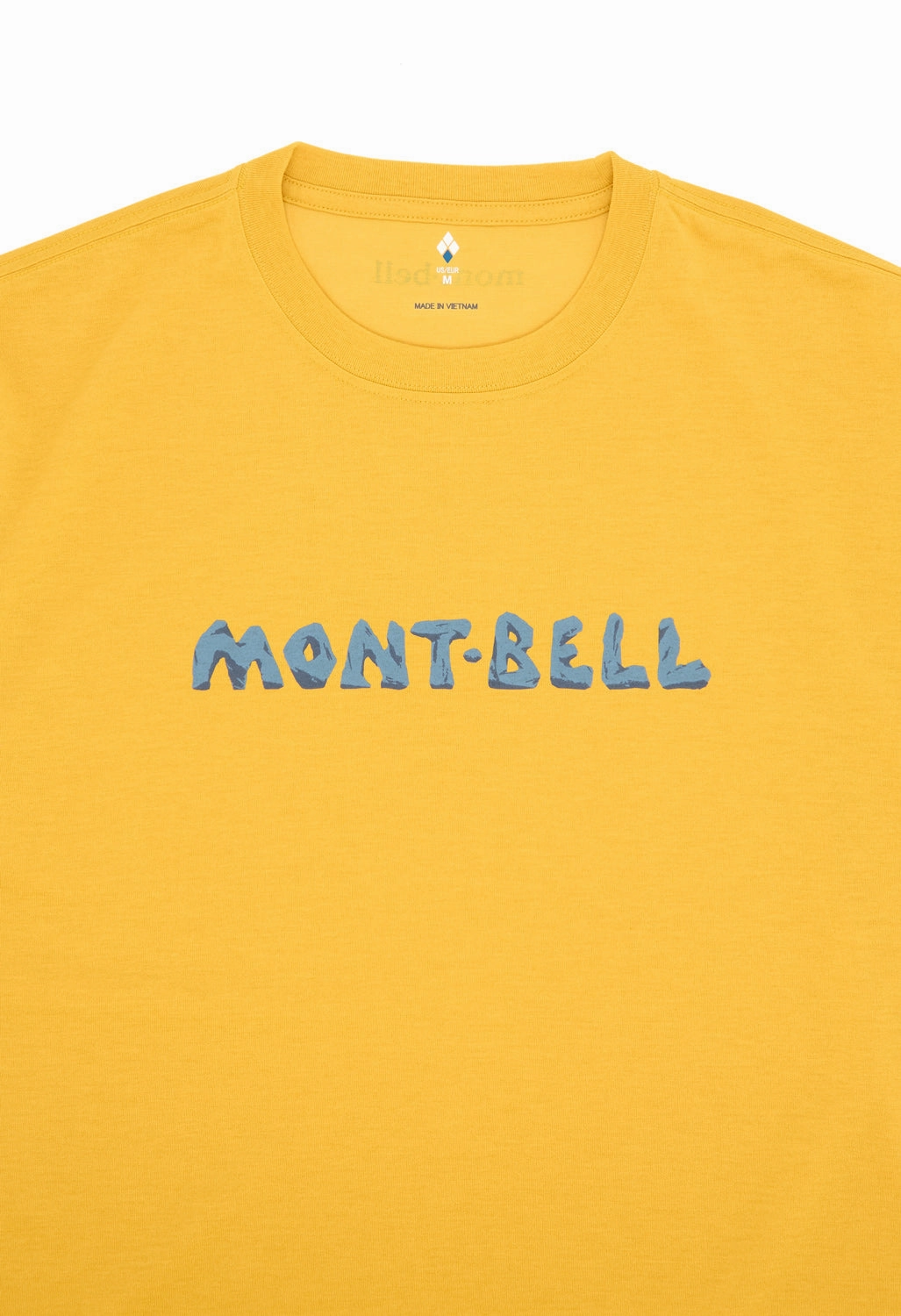 Breathable mesh Montbell Men's Wickron Rock Logo T-Shirt - Yellow