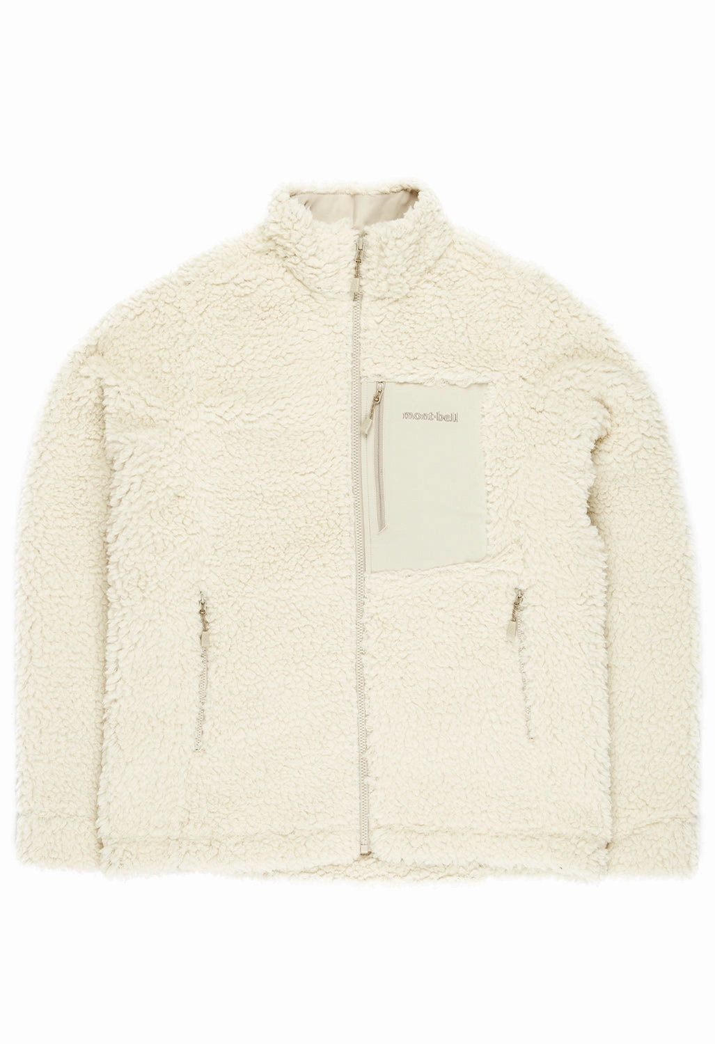 Montbell Women's Climaplus Shearling Jacket - Ivory Magnetic Closure System Wind Resistant Coating