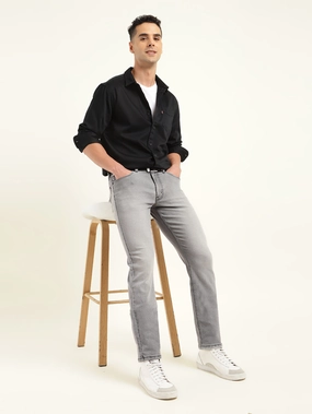 No Gap Waist Engineering Unisex Attire Men's 511 Grey Slim Fit Mid Rise Jeans