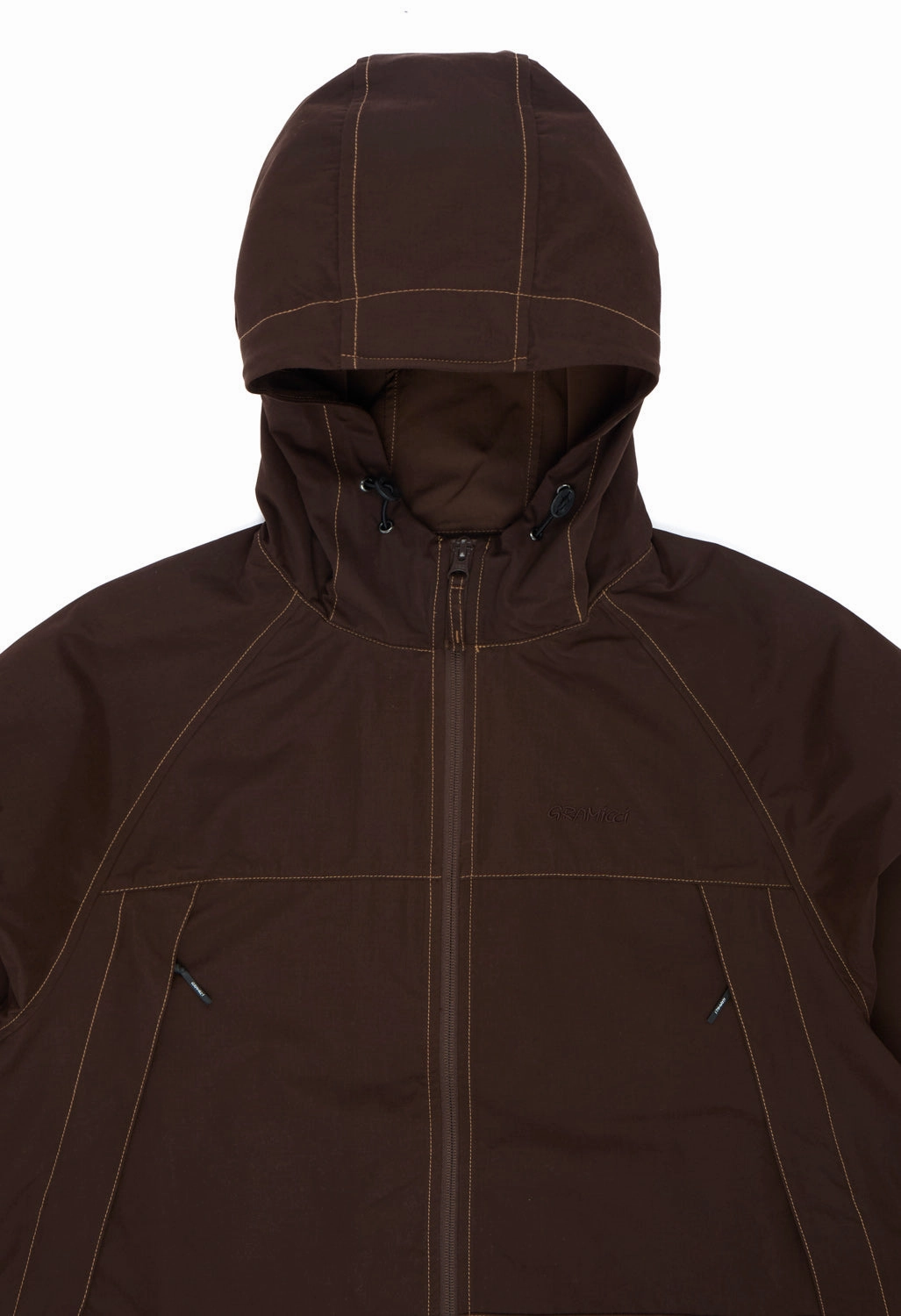Gramicci Men's Salem Hooded Jacket - Brown Noise Reduced Fabrics MultiAngleVentilation
