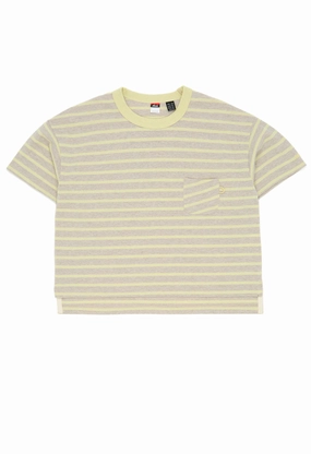 Nanga Women's Eco Hybrid Border Tee - Oatmeal / Yellow Weekend Fashion