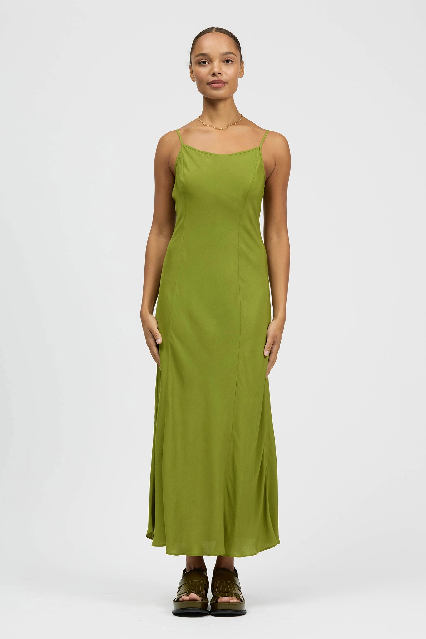 City Layer Luz Bias Dress Olive