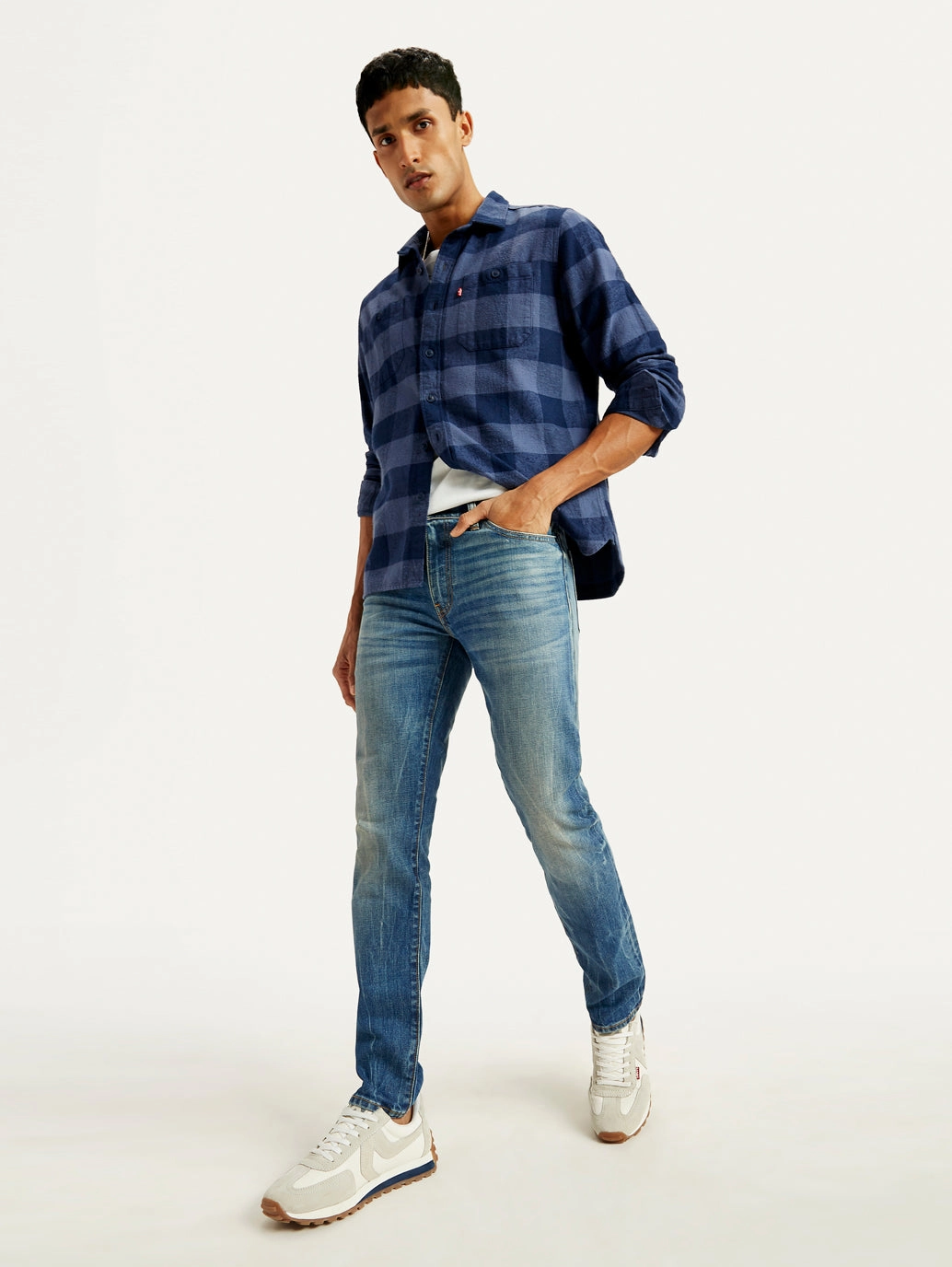 Men's 511 Blue Slim Fit Mid Rise Jeans Flex Look