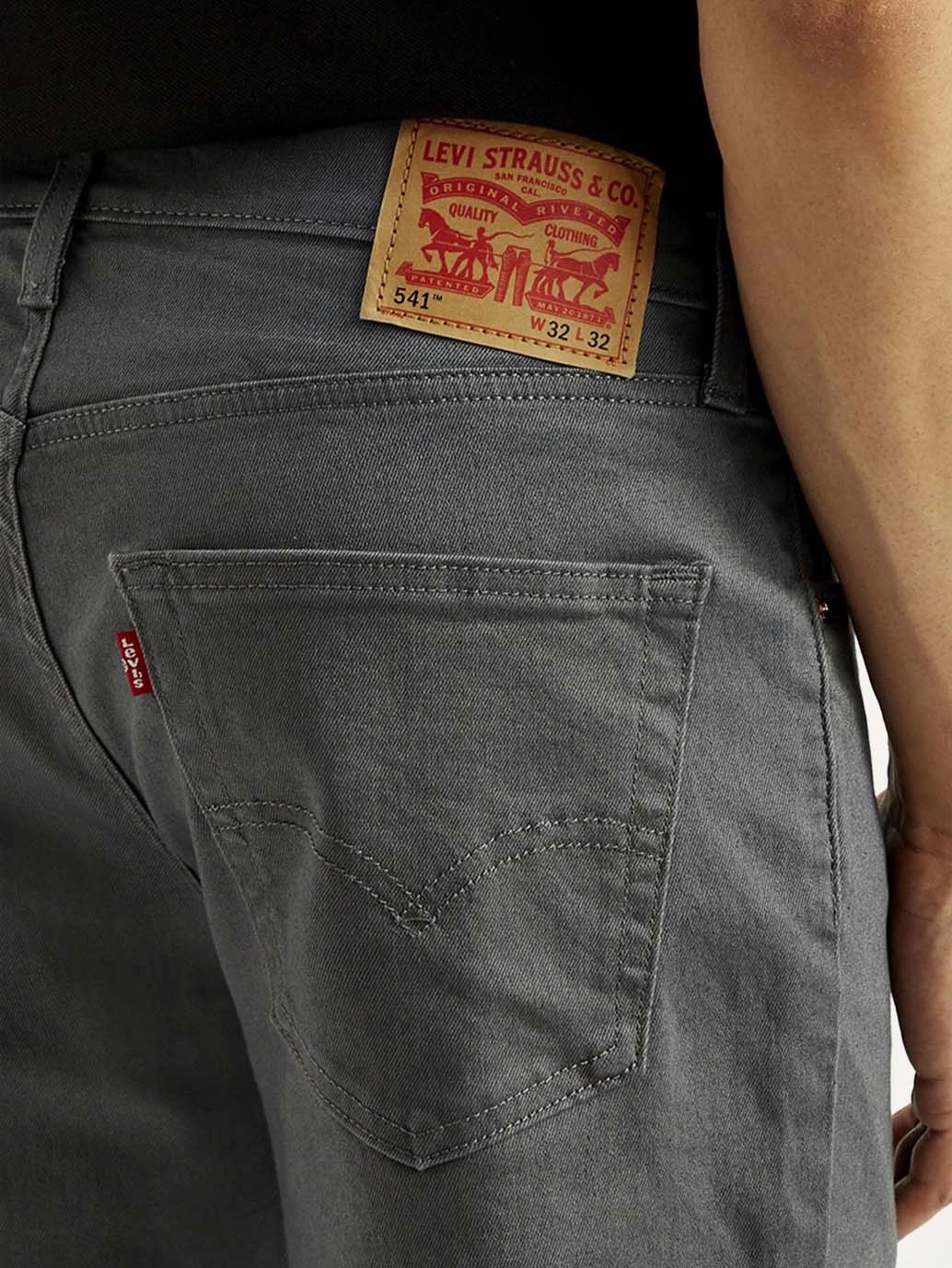 Day To Day Eco Friendly Production Men's 541 Charcoal Grey Overdyed Athletic Tapered Fit Mid Rise Jeans