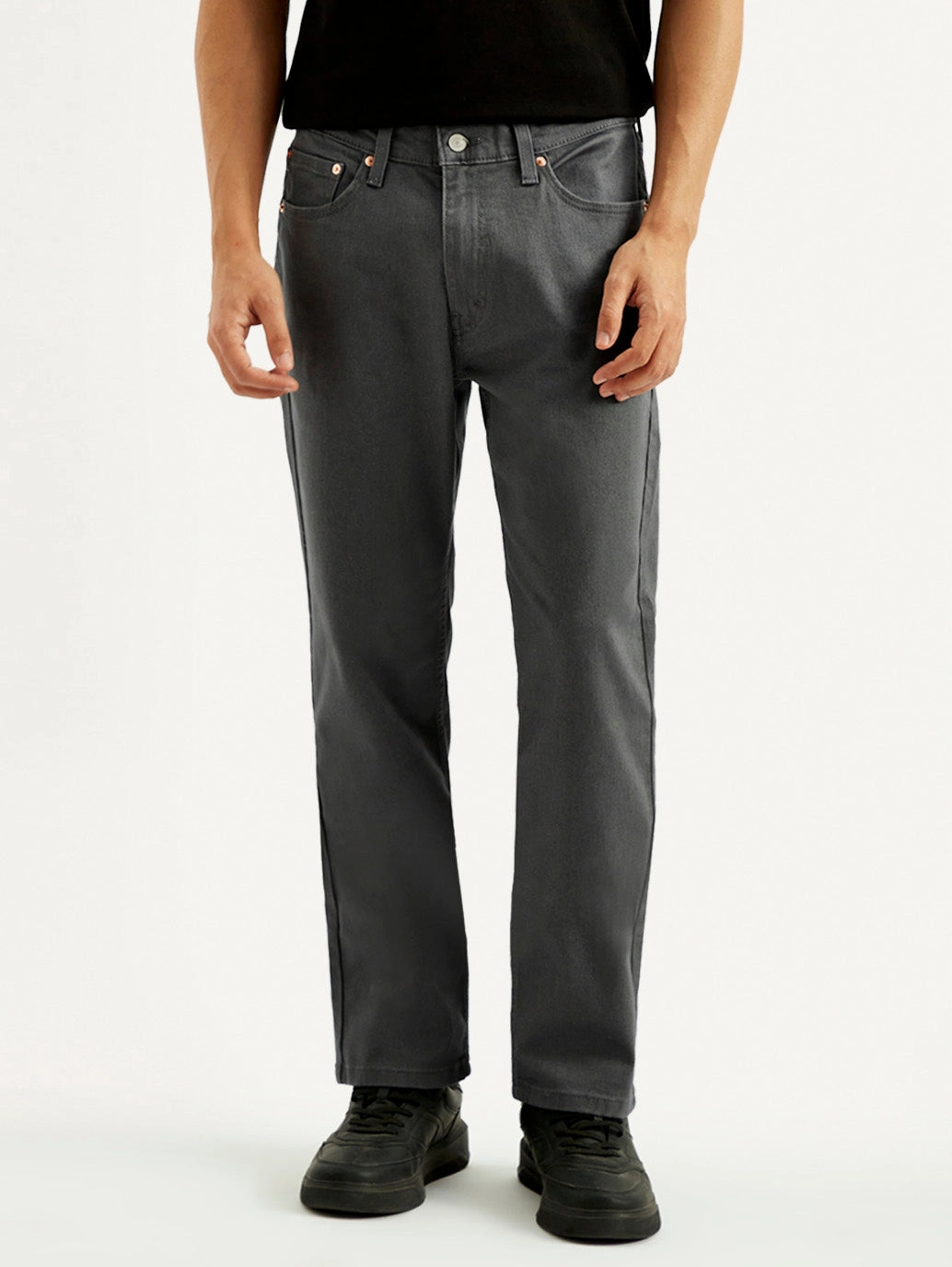 Breathable Minimalist City Walk Smart Casual Men's 541 Charcoal Grey Overdyed Athletic Tapered Fit Mid Rise Jeans