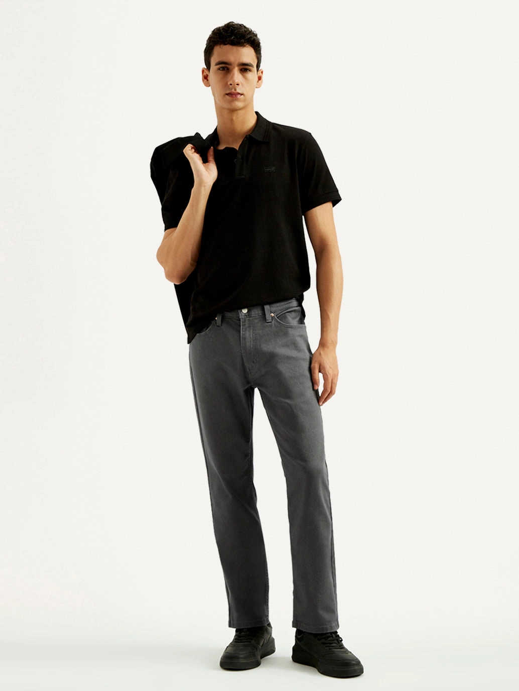 Men's 541 Charcoal Grey Overdyed Athletic Tapered Fit Mid Rise Jeans Ready For All Trend Neutral