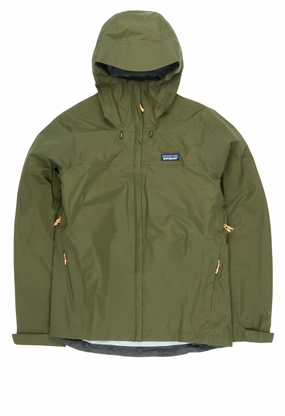 Patagonia Women's Torrentshell 3L Rain Jacket - Pine Needle Green Anti Static Finish Double Stitch Reinforcement