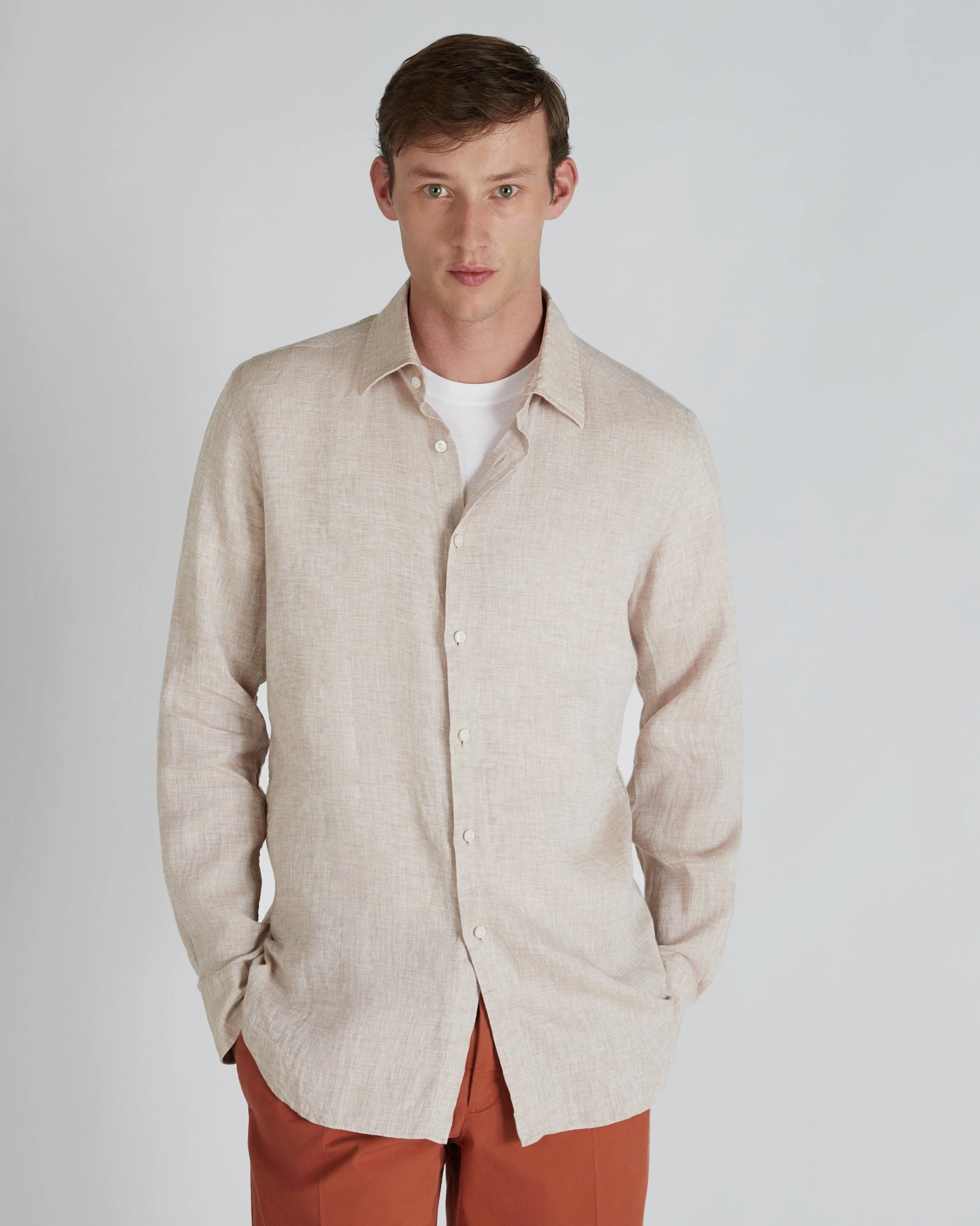 Regular-fit Linen Shirt EasyCare Fabric Sleek Style