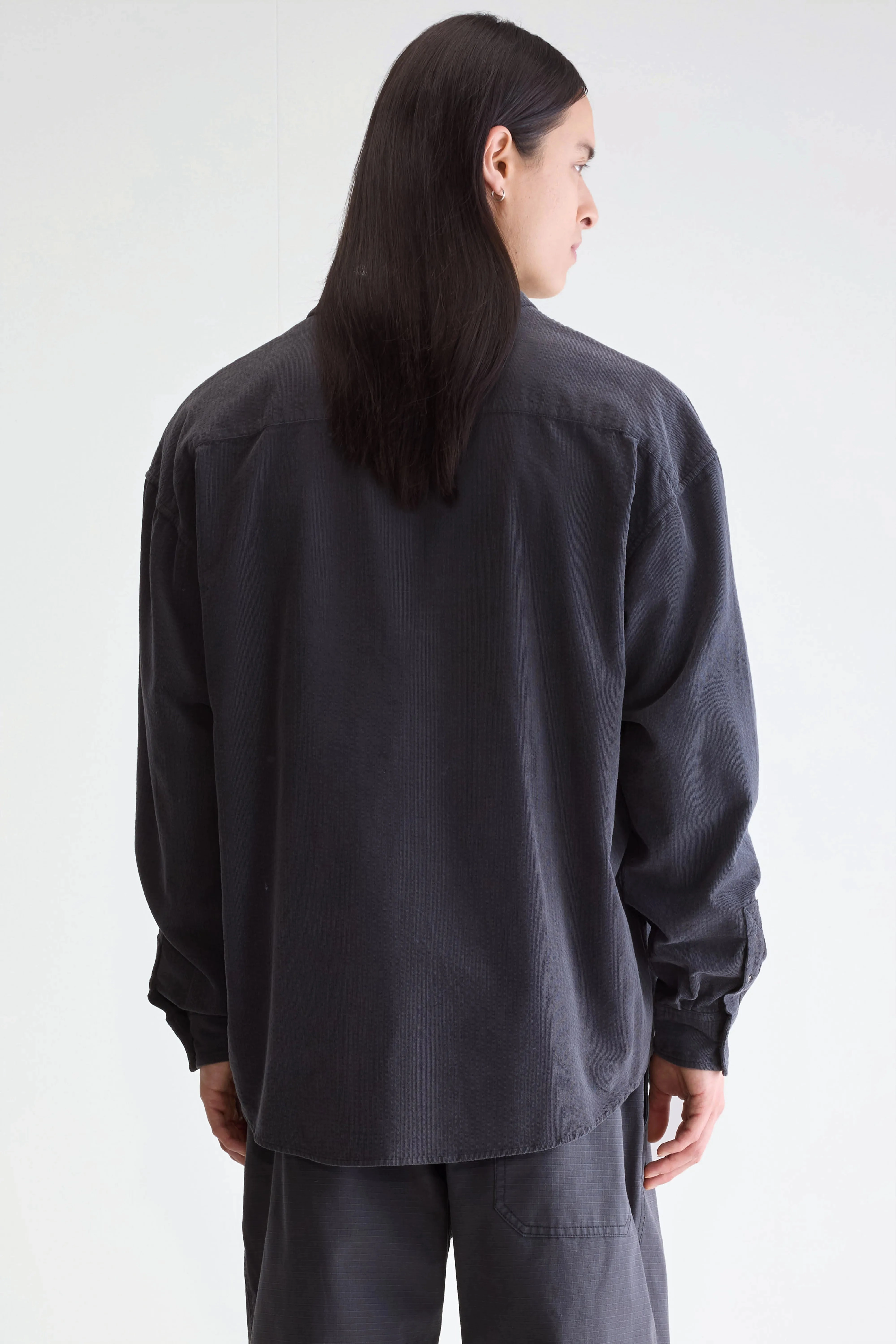 Soft Texture Regular Fit Jops relaxed shirt (252 / M / BLACK SAND)