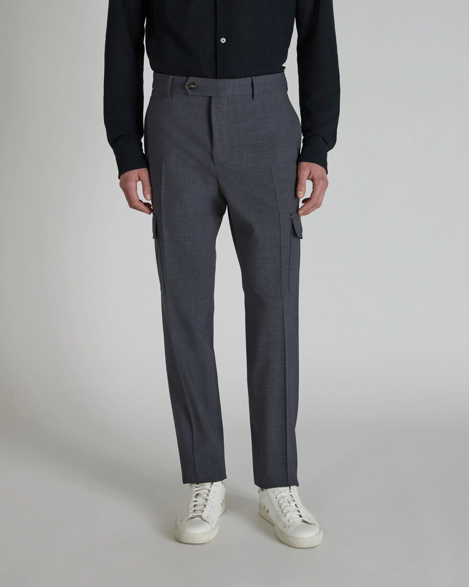 FlexibleStretchWeave Tapered-fit wool fabric trousers