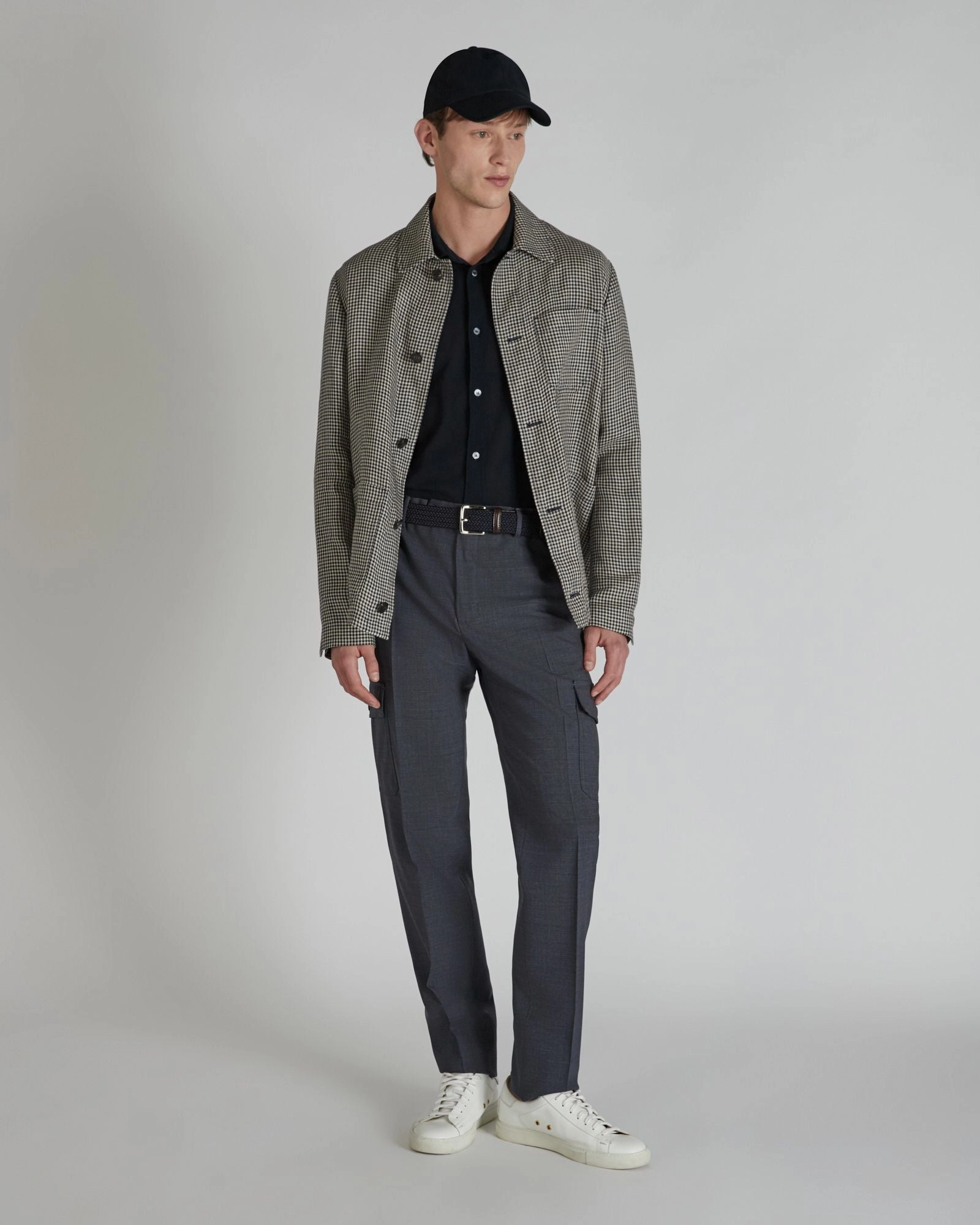 Embroidered Detail Tapered-fit wool fabric trousers