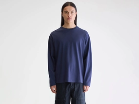 Vlugi long-sleeve t-shirt (252 / M / BLUES) Breathable Linen Blend Wrinkle Resistant Finish