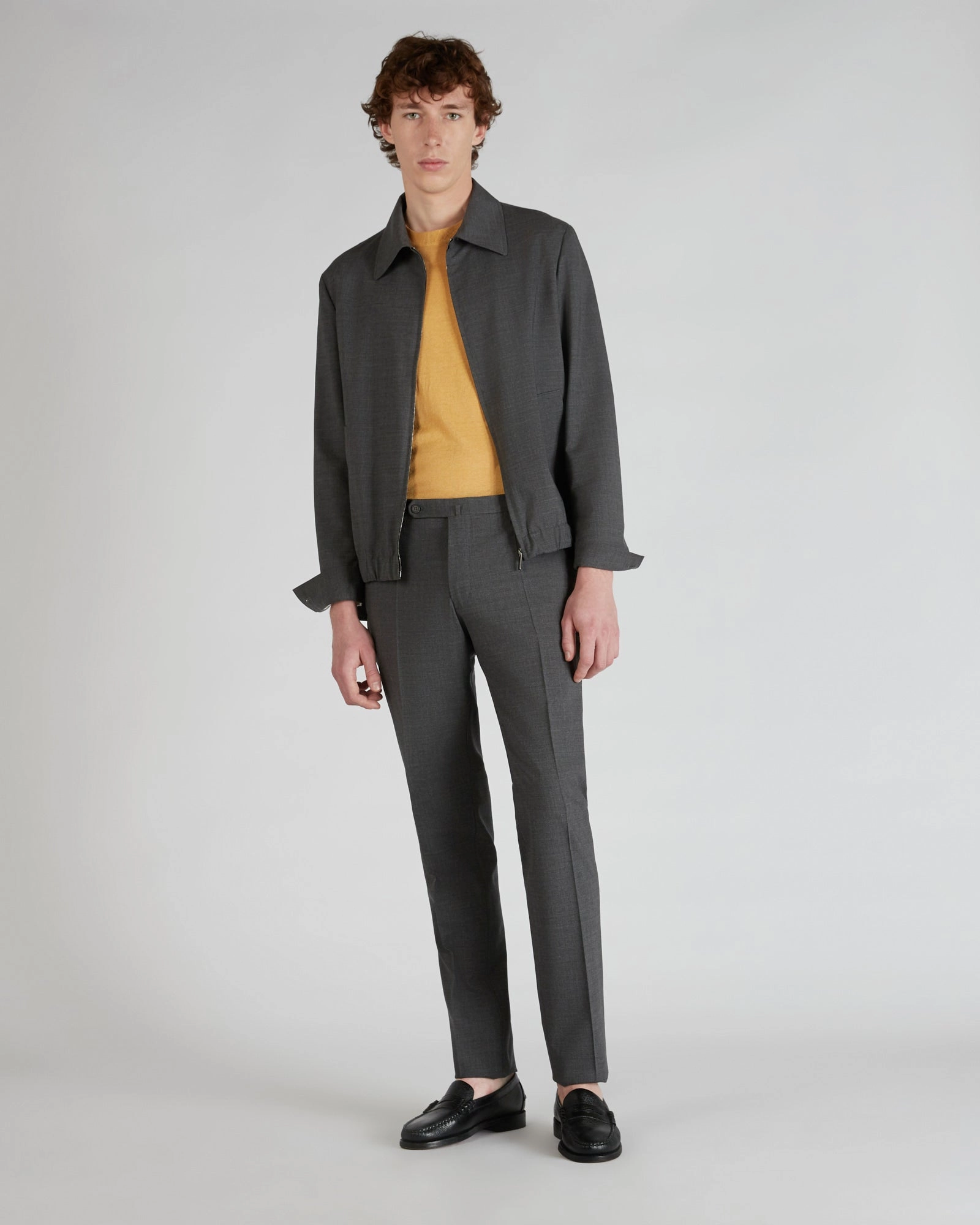 Slim-fit wool fabric trousers Casual Office Relaxed Fit