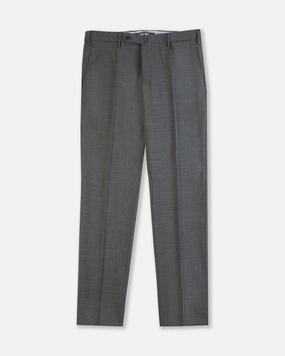 Embroidered Detail Seamless Wear Slim-fit wool fabric trousers