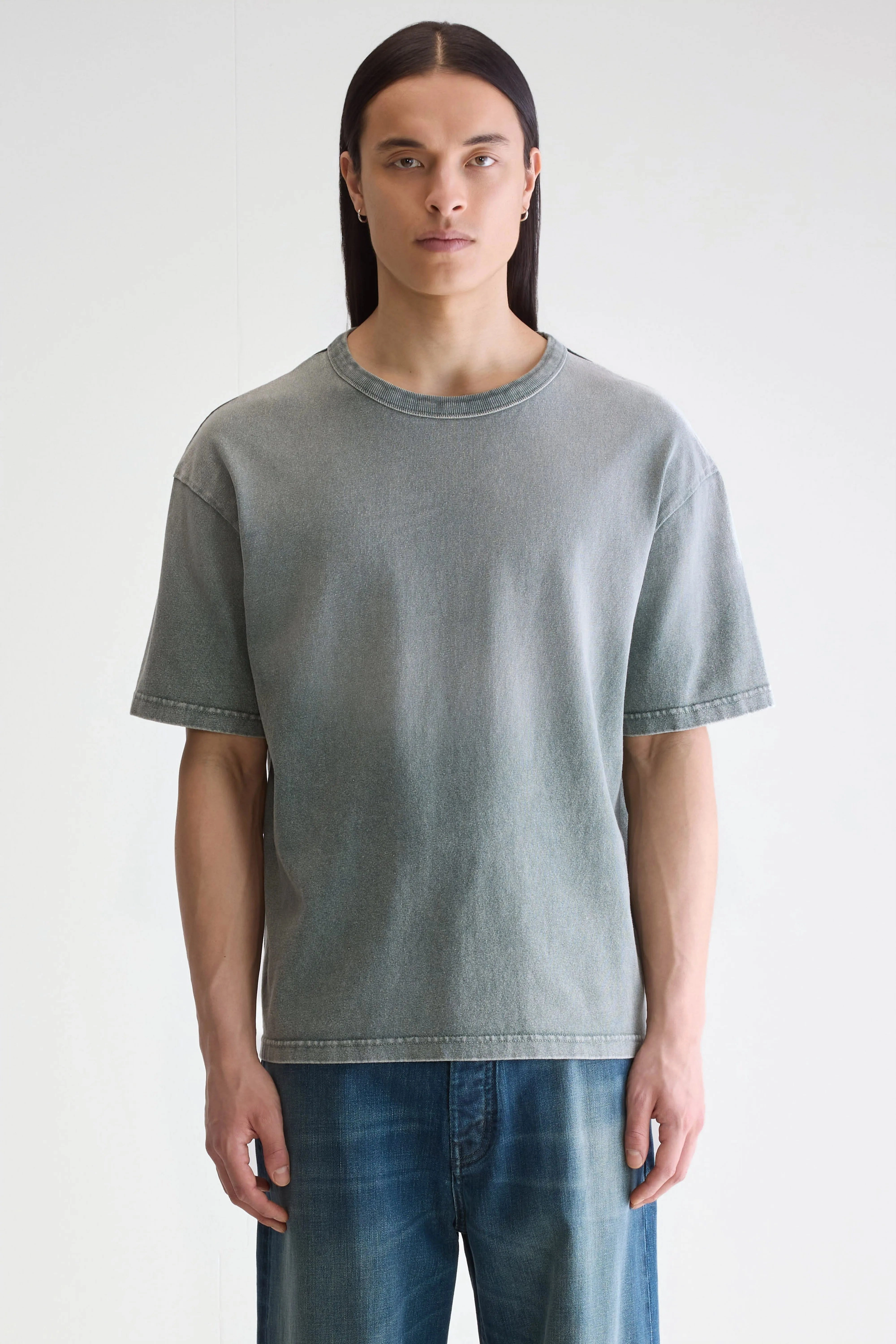 Vouch short-sleeve t-shirt (252 / M / BOTTLE) Loose Blouse Comfortable Style