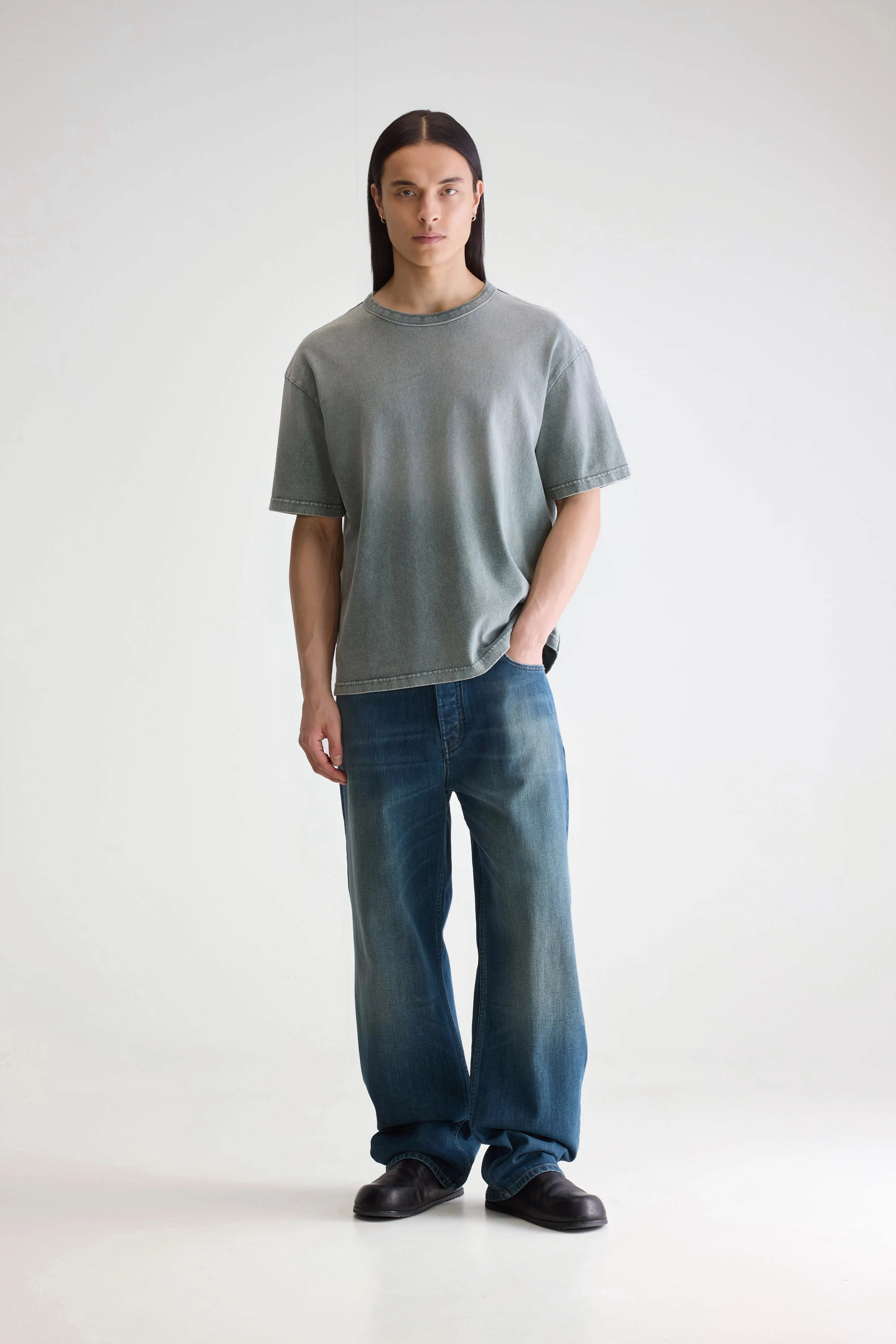 Double Faced Jersey Knit DoubleStitchedHem Vouch short-sleeve t-shirt (252 / M / BOTTLE)