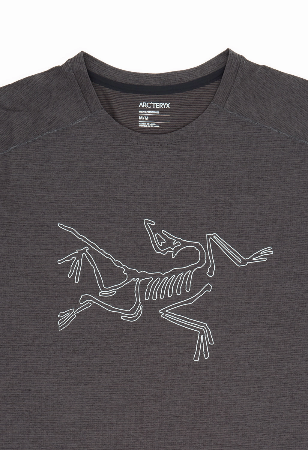 Seamless Edging Stretchy Fit Arc'teryx Men's Cormac Logo L/S Tee - Black Heather / Solitude